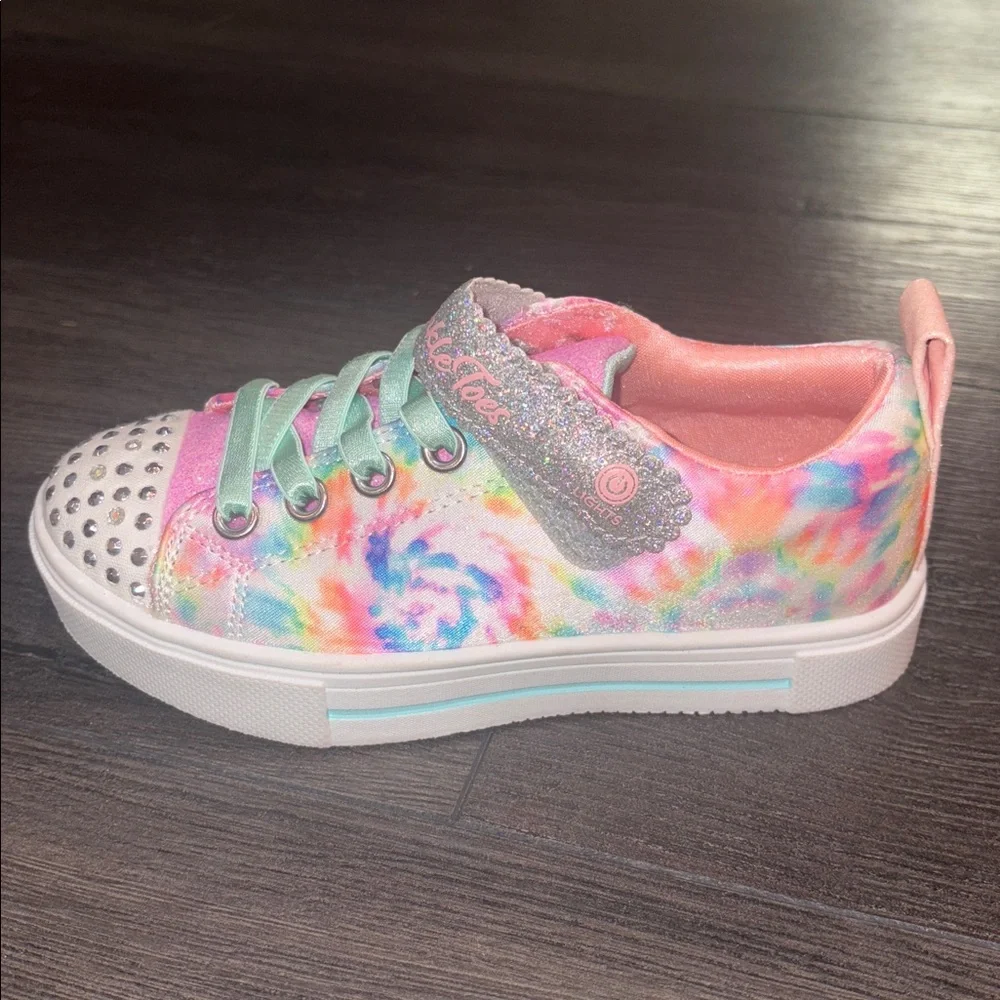 NEW Skechers Twinkle Toes Spark Stormy Brights Slip on Light up Sneakers Size 11 - Picture 3 of 14